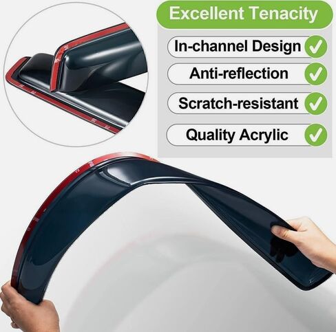 Vent deflectors Window Visors Tape-On Fit 2016-2023 Toyota Tacoma Accessories Double Cab-4pcs Rain Guards,2016 2017 2018 2019 2020 2021 2022 2023 in Saudi Arabia
