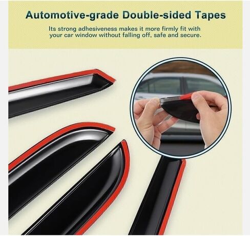 Vent deflectors Window Visors Tape-On Fit 2016-2023 Toyota Tacoma Accessories Double Cab-4pcs Rain Guards,2016 2017 2018 2019 2020 2021 2022 2023 in Saudi Arabia