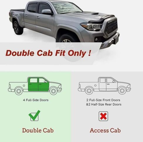 Vent deflectors Window Visors Tape-On Fit 2016-2023 Toyota Tacoma Accessories Double Cab-4pcs Rain Guards,2016 2017 2018 2019 2020 2021 2022 2023 in Saudi Arabia