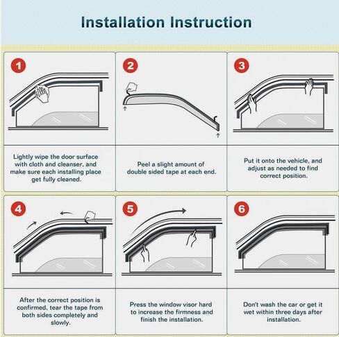 Vent deflectors Window Visors Tape-On Fit 2016-2023 Toyota Tacoma Accessories Double Cab-4pcs Rain Guards,2016 2017 2018 2019 2020 2021 2022 2023 in Saudi Arabia