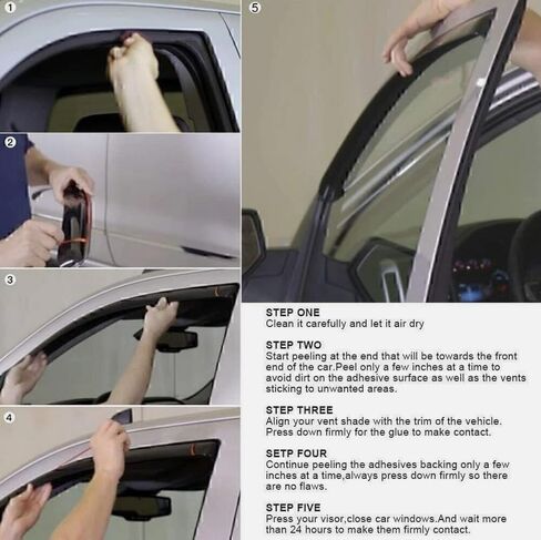 Vent deflectors Window Visors Tape-On Fit 2016-2023 Toyota Tacoma Accessories Double Cab-4pcs Rain Guards,2016 2017 2018 2019 2020 2021 2022 2023 in Saudi Arabia