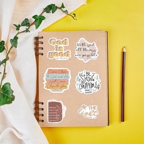 50PCS Inspirational Christian Stickers, Jesus Bible Verse Stickers for Scrapbook Journaling Planner, Motivational Jesus Faith Sticker for Vision Board Water Bottles Laptop in Kuwait