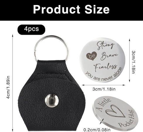 4 قطع الجيب عناق الرمز المميز 4 أجهزة كمبيوتر بوس السلاسل الجلدية مفتاح ، علامة عملة رموز مزدوجة الجانبين ، هدية رعاية لأفراد السرطان in Kuwait