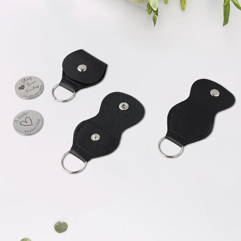 4 قطع الجيب عناق الرمز المميز 4 أجهزة كمبيوتر بوس السلاسل الجلدية مفتاح ، علامة عملة رموز مزدوجة الجانبين ، هدية رعاية لأفراد السرطان in Kuwait