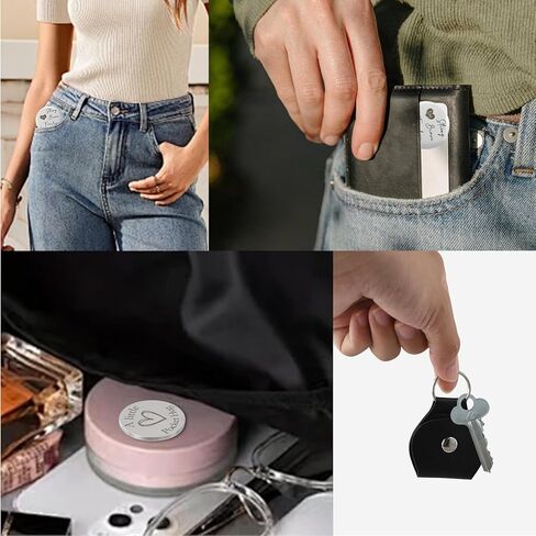 4 قطع الجيب عناق الرمز المميز 4 أجهزة كمبيوتر بوس السلاسل الجلدية مفتاح ، علامة عملة رموز مزدوجة الجانبين ، هدية رعاية لأفراد السرطان in Kuwait