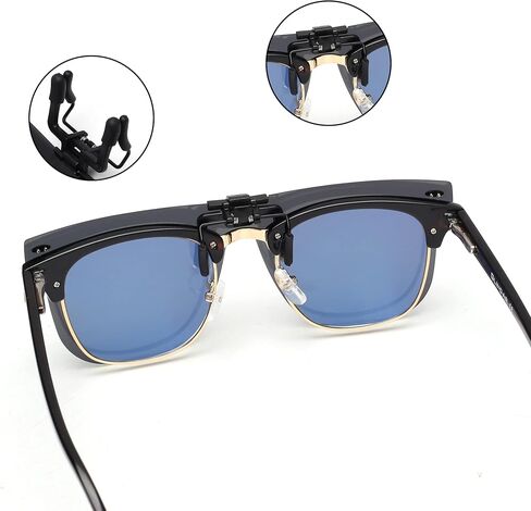JM Polarized Clip on Sunglasses One Piece Rimless Flip up Mirrored Lenses for Driving in Saudi Arabia