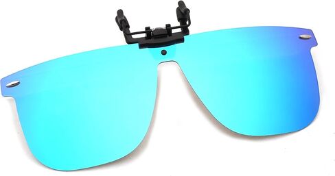 JM Polarized Clip on Sunglasses One Piece Rimless Flip up Mirrored Lenses for Driving in Saudi Arabia