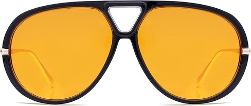 Trendy Retro Aviator Sunglasses with Side Shields for Women Men Oversized Plastic Round Large Vintage Shades in Kuwait