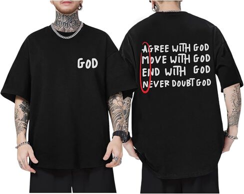 Christian Shirts for Men Inspirational God Shirt Religious Faith Tshirt Oversized Jesus Bible Verse Graphic Tee Top in Kuwait