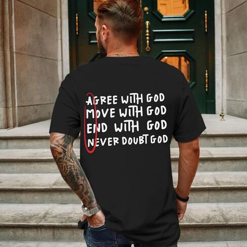 Christian Shirts for Men Inspirational God Shirt Religious Faith Tshirt Oversized Jesus Bible Verse Graphic Tee Top in Kuwait
