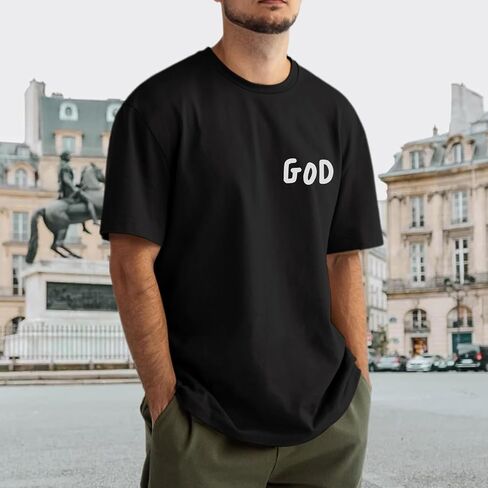 Christian Shirts for Men Inspirational God Shirt Religious Faith Tshirt Oversized Jesus Bible Verse Graphic Tee Top in Kuwait