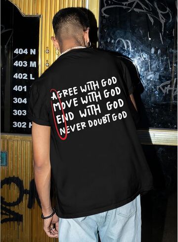 Christian Shirts for Men Inspirational God Shirt Religious Faith Tshirt Oversized Jesus Bible Verse Graphic Tee Top in Kuwait