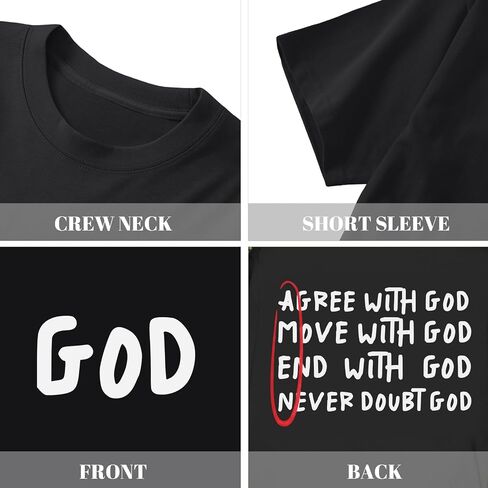 Christian Shirts for Men Inspirational God Shirt Religious Faith Tshirt Oversized Jesus Bible Verse Graphic Tee Top in Kuwait