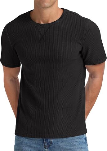 NITAGUT Mens Casual T-Shirt Waffle Crewneck Hipster Short Sleeve Shirts in Saudi Arabia
