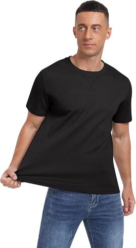 NITAGUT Mens Casual T-Shirt Waffle Crewneck Hipster Short Sleeve Shirts in Saudi Arabia