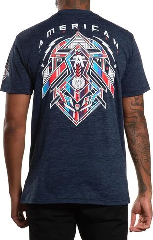 American Fighter Men's Premium T-Shirt, Short Sleeve Graphic Tee, Black, Crew Neck in Kuwait