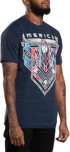 American Fighter Men's Premium T-Shirt, Short Sleeve Graphic Tee, Black, Crew Neck in Kuwait