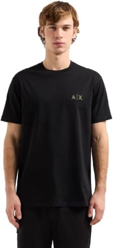 Armani Exchange Men's A|x Small Black and Gold T-Shirt in Saudi Arabia