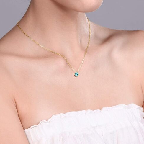 GEM Stone King 14K GOLD GOMSTOSTER BIRDANT NETROLACE للنساء | جولة 6mm | مجوهرات راقية لأمي زوجتها زوجة | بسلسلة 18 بوصة in Saudi Arabia