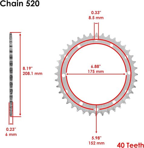 Caltric Black Drive Chain And Sprockets Kit Compatible with Yamaha Raptor 660R Yfm660R 2001 2002 2003 2004 2005 in Saudi Arabia