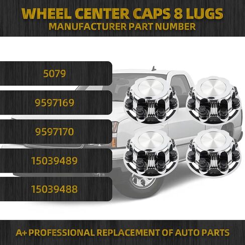 DASBECAN 4PCS CENTER CENTER CENTER CENT & 8 LUGS متوافقة مع شيفروليه أفالانش 2500 2002-2006 تشيفي سيلفرادو 1500 HD 2500 3500 GMC SIERA in Saudi Arabia