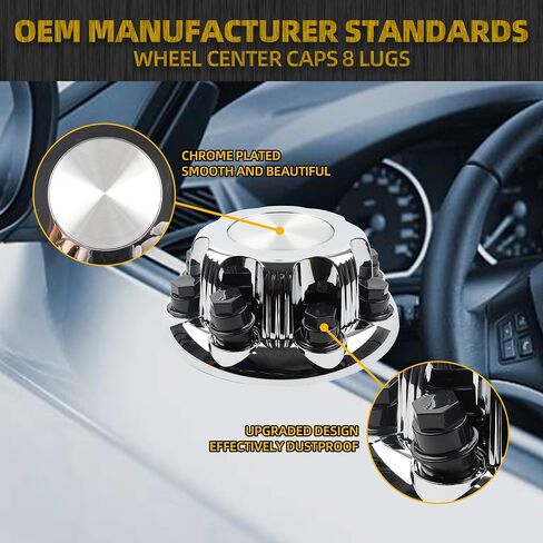 DASBECAN 4PCS CENTER CENTER CENTER CENT & 8 LUGS متوافقة مع شيفروليه أفالانش 2500 2002-2006 تشيفي سيلفرادو 1500 HD 2500 3500 GMC SIERA in Saudi Arabia