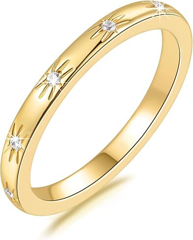 14K Gold Rings for Women Cubic Zirconia Non Tarnish Dainty Gold Rings for Women Beauty and resilience Cute Jewelry 5,6,7,8,9 in Saudi Arabia