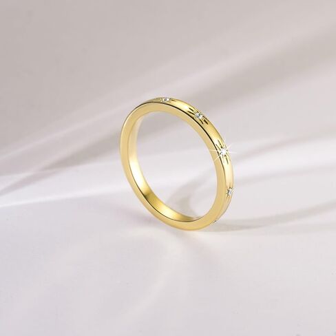 14K Gold Rings for Women Cubic Zirconia Non Tarnish Dainty Gold Rings for Women Beauty and resilience Cute Jewelry 5,6,7,8,9 in Saudi Arabia
