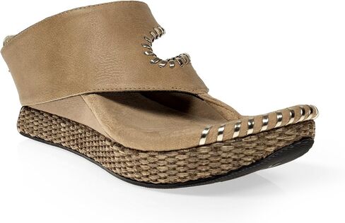Modzori Tita Women's Mid Wedge Reversible Sandal Black/Beige 6 in Saudi Arabia