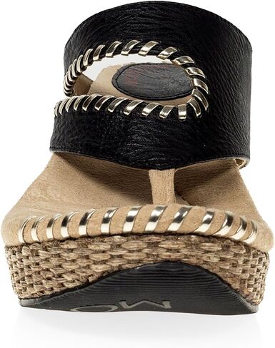 Modzori Tita Women's Mid Wedge Reversible Sandal Black/Beige 6 in Saudi Arabia