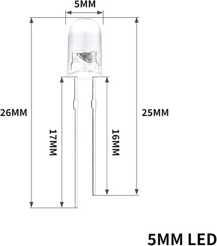 100pcs سوبر مشرق 5 مم مصابيح الصمام الثنائي LED تنبعث منها مجموعة متنوعة من الإضاءة باللون الأحمر in Kuwait