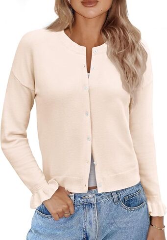 Saodimallsu Womens Cardigan Sensters Button Down Knit 2025 Fall Shuffle Sleeve Sweater Open Outdery Outwear in Saudi Arabia