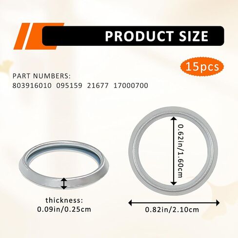 15 Gearcase Drain Plug Seal Washer Gaskets - Drain Screw Gaskets Compatible with Mercury Marine/Mercruiser Lower Unit Grease Gaskets Washer Drain Plug Seal 26-830749 8M0204693 in Kuwait