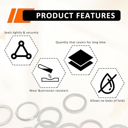 15 Gearcase Drain Plug Seal Washer Gaskets - Drain Screw Gaskets Compatible with Mercury Marine/Mercruiser Lower Unit Grease Gaskets Washer Drain Plug Seal 26-830749 8M0204693 in Kuwait