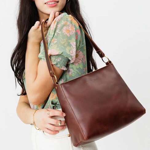 Portland Leather Goods Triangle Shoulder Bag for Women – Handmade from the Finest Full-Grain Hides in Kuwait