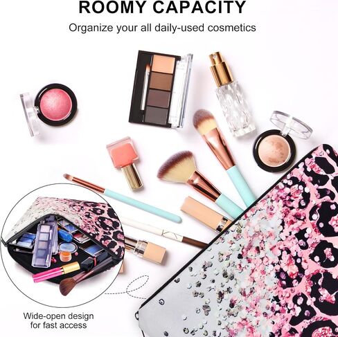 Small Makeup Bag, Mini Makeup Pouch, Cute Cosmetic Bag for Women, Toiletry Bags, Make Up Brush Skincare Organizer, Pouches for Travel Accessories in Kuwait