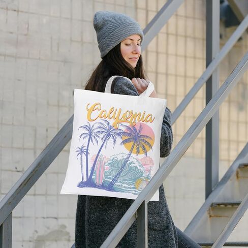 Chuangdi 4 PCS California Travel Gifts Set Canvas Bag Cosmetic Bag 16 Oz Pumbler and Keychain California City City Gifts for Traveler Friend Friend Lover Sister in Kuwait