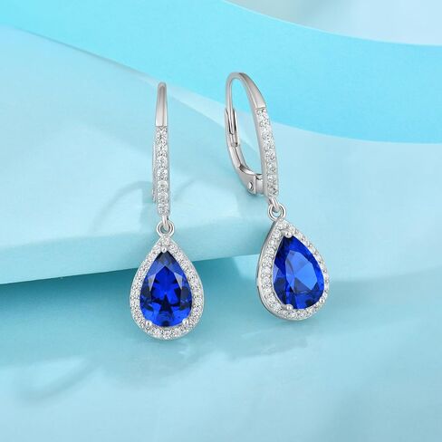 FJ Teardrop Dangle Drop Siprings 925 Sterling Silver Halo Leverback أقراط هدايا المجوهرات للنساء للنساء in Kuwait