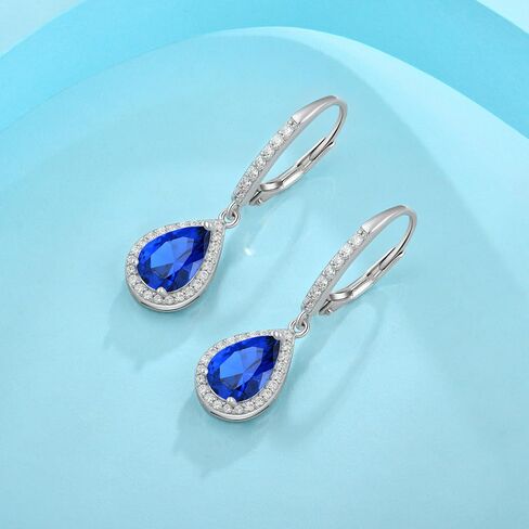 FJ Teardrop Dangle Drop Siprings 925 Sterling Silver Halo Leverback أقراط هدايا المجوهرات للنساء للنساء in Kuwait