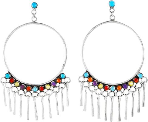 Turquoise Earrings 925 Sterling Silver & Genuine Gemstone in Saudi Arabia