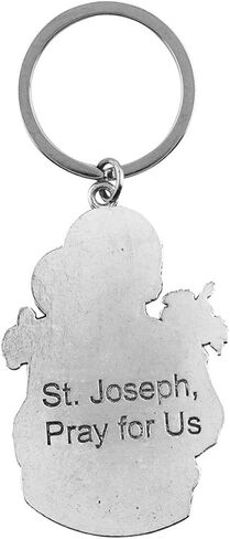 Silver Toned Saint Joseph with Christ Child Key Chain, 3 1/2 Inch in Saudi Arabia