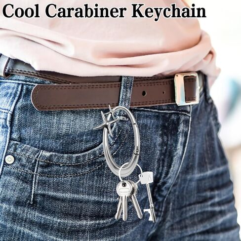 Star Carabiner Keychain Bottle Opener Keychain Cool Cute Key Ring Alloy Material Snap Clip Hooks Camping Parties for Car Keys Handbag Backpack Bag Charms Silver in Saudi Arabia
