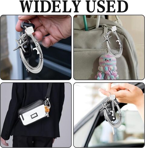 Star Carabiner Keychain Bottle Opener Keychain Cool Cute Key Ring Alloy Material Snap Clip Hooks Camping Parties for Car Keys Handbag Backpack Bag Charms Silver in Saudi Arabia
