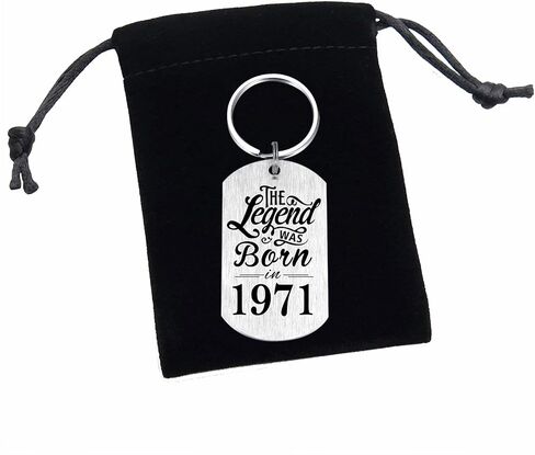 Yobent 54th Birthday Gifts for Men 1971, Happy 54th Birthday Keychain, 54 Year Old Birthday Gifts for Women, The Legend was Born in 1971 in Saudi Arabia