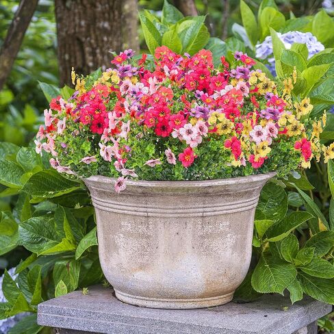 50 حزم الزهور الاصطناعية في الهواء الطلق الربيع UV مقاوم القرد القرد العشب ديزي الزهور لحديقة شرفة نافذة صندوق خارج ديكور (البصل) in Kuwait