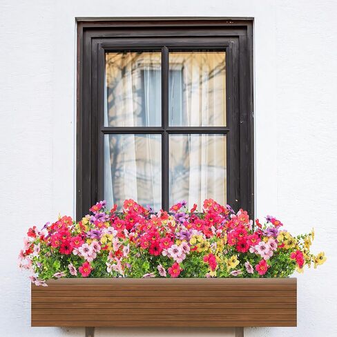 50 حزم الزهور الاصطناعية في الهواء الطلق الربيع UV مقاوم القرد القرد العشب ديزي الزهور لحديقة شرفة نافذة صندوق خارج ديكور (البصل) in Kuwait