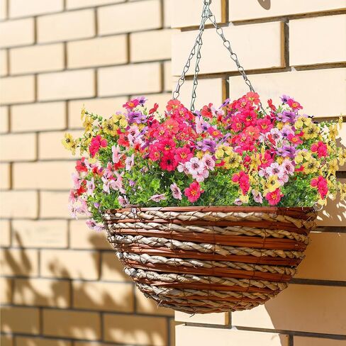 50 حزم الزهور الاصطناعية في الهواء الطلق الربيع UV مقاوم القرد القرد العشب ديزي الزهور لحديقة شرفة نافذة صندوق خارج ديكور (البصل) in Kuwait