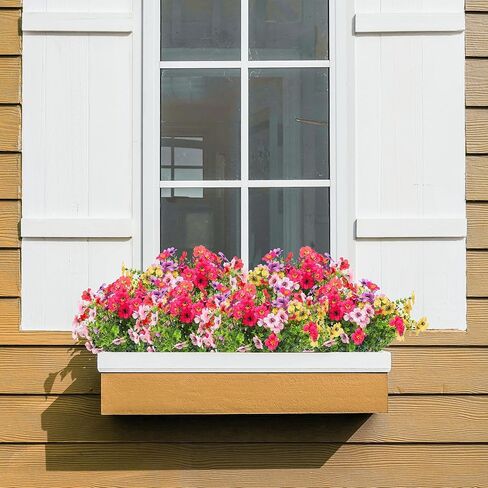 50 حزم الزهور الاصطناعية في الهواء الطلق الربيع UV مقاوم القرد القرد العشب ديزي الزهور لحديقة شرفة نافذة صندوق خارج ديكور (البصل) in Kuwait