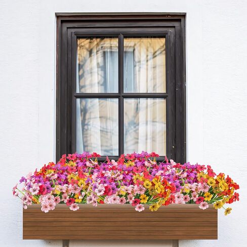 50 Bundles Artificial Flowers Outdoor Spring UV Resistant Fake Monkey Grass Daisy Flowers for Garden Porch Window Box Outside Decor (Onion) in Saudi Arabia