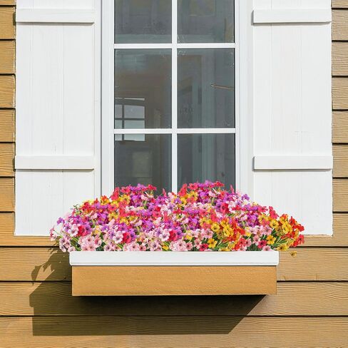 50 Bundles Artificial Flowers Outdoor Spring UV Resistant Fake Monkey Grass Daisy Flowers for Garden Porch Window Box Outside Decor (Onion) in Saudi Arabia